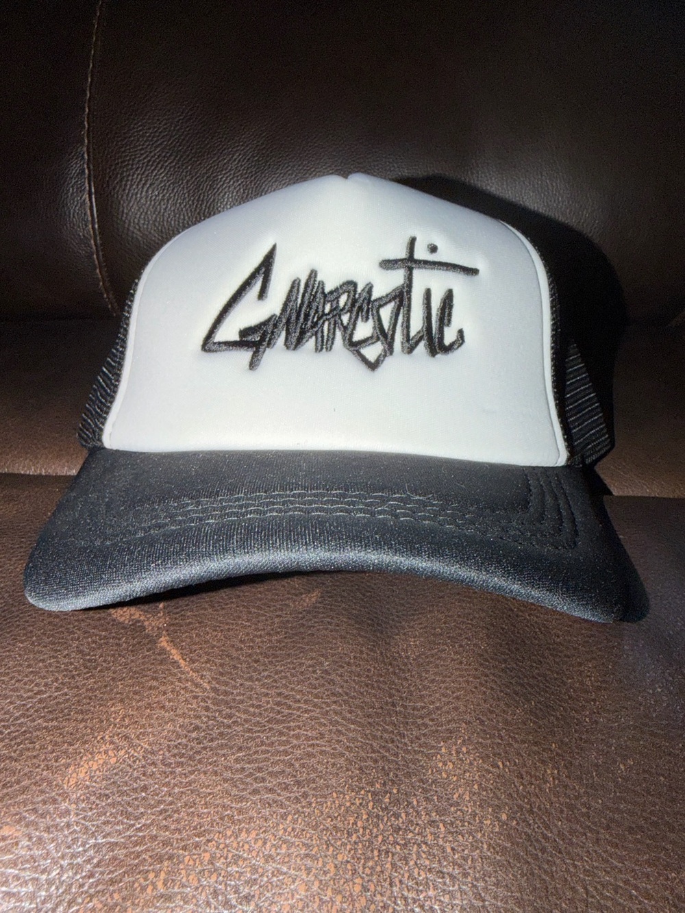 Gnarcotic Trucker Hat Black White Mesh Snapback